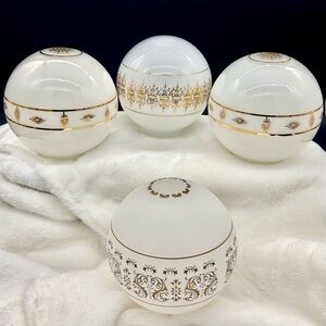 Vintage  Vanity Light MCM Glass Globes L&S Lighting Fixture Co. Set Of 4